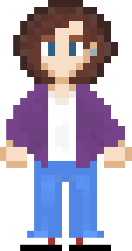 pixeles ábra egy barna hajú lányról